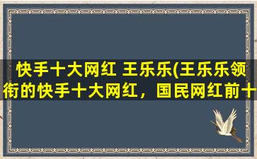 快手十大网红 王乐乐(王乐乐领衔的快手十大网红，国民网红前十大菜鸟，你认识几个？)